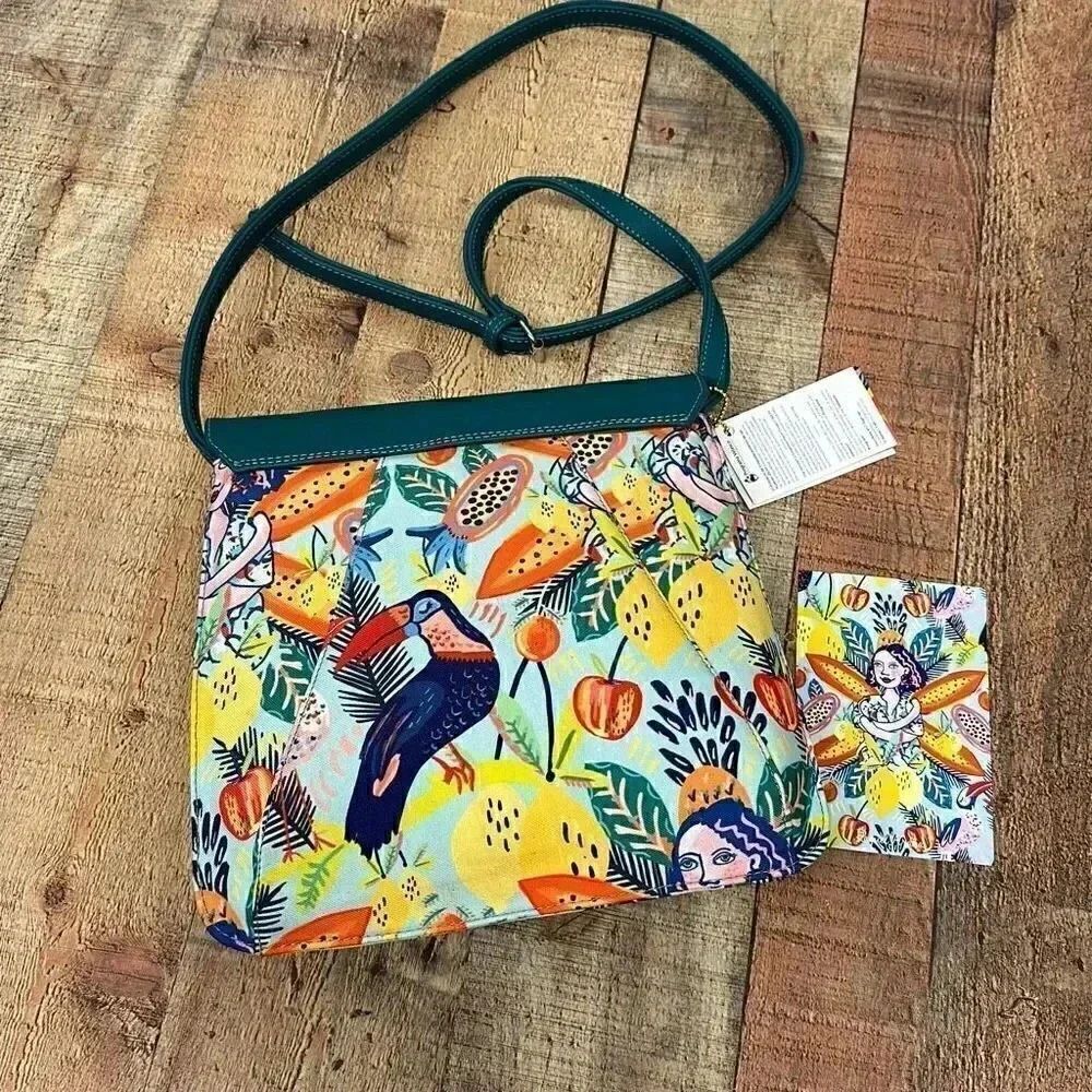 NWT Raquel Arana Crossbody Tropical Floral Bag Purse - Picture 6 of 9